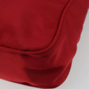 PRADA Hand Pouch Nylon Red Silver Auth 184157-12