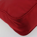 PRADA Hand Pouch Nylon Red Silver Auth 184157-13