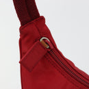 PRADA Hand Pouch Nylon Red Silver Auth 184157-14