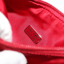 PRADA Hand Pouch Nylon Red Silver Auth 184157-16
