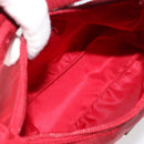 PRADA Hand Pouch Nylon Red Silver Auth 184157-17