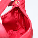 PRADA Hand Pouch Nylon Red Silver Auth 184157-18
