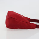 PRADA Hand Pouch Nylon Red Silver Auth 184157-4