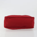 PRADA Hand Pouch Nylon Red Silver Auth 184157-9