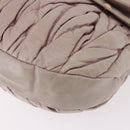 Miu Miu Matelasse Shoulder Bag Leather 2way Beige Gold Auth 184159A-16