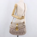 Miu Miu Matelasse Shoulder Bag Leather 2way Beige Gold Auth 184159A-26