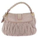 Miu Miu Matelasse Shoulder Bag Leather 2way Beige Gold Auth 184159A-2
