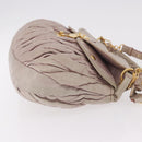 Miu Miu Matelasse Shoulder Bag Leather 2way Beige Gold Auth 184159A-3