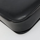 CELINE Circle Shoulder Bag Leather Black Gold Auth 184161A-17