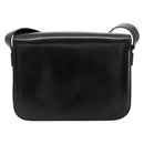 CELINE Circle Shoulder Bag Leather Black Gold Auth 184161A-2