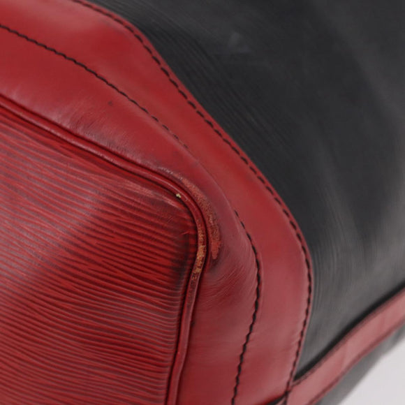 LOUIS VUITTON Epi Noe Shoulder Bag Bicolor Black Red M44017 LV Auth 184162