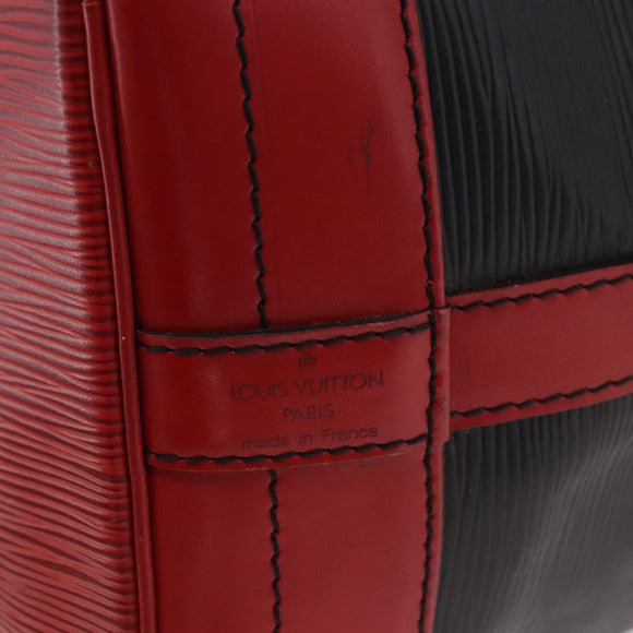LOUIS VUITTON Epi Noe Shoulder Bag Bicolor Black Red M44017 LV Auth 184162