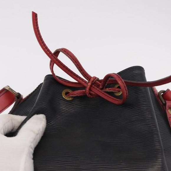 LOUIS VUITTON Epi Noe Shoulder Bag Bicolor Black Red M44017 LV Auth 184162