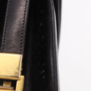 CELINE Horse Carriage Shoulder Bag Leather Black Gold Auth 184168-16
