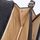 CELINE Horse Carriage Shoulder Bag Leather Black Gold Auth 184168-19