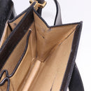 CELINE Horse Carriage Shoulder Bag Leather Black Gold Auth 184168-22
