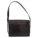 CELINE Horse Carriage Shoulder Bag Leather Black Gold Auth 184168-3
