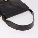 CELINE Horse Carriage Shoulder Bag Leather Black Gold Auth 184168-7