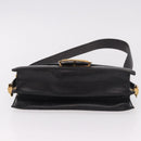 CELINE Horse Carriage Shoulder Bag Leather Black Gold Auth 184168-9