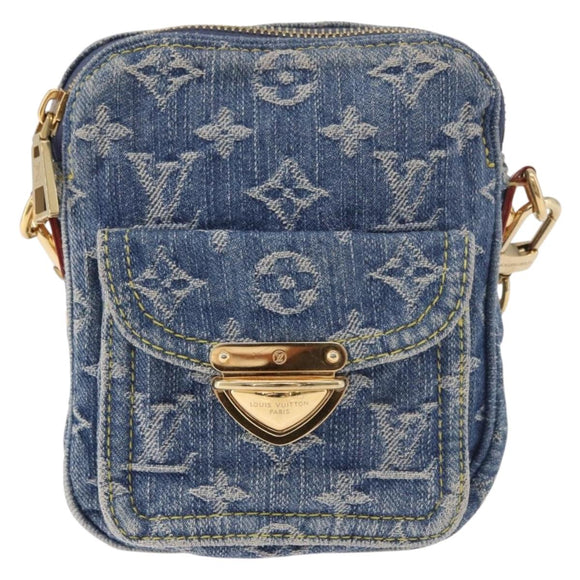 LOUIS VUITTON Monogram Denim Pochette Fairfax Bag Blue M82948 LV Auth 184169SAV