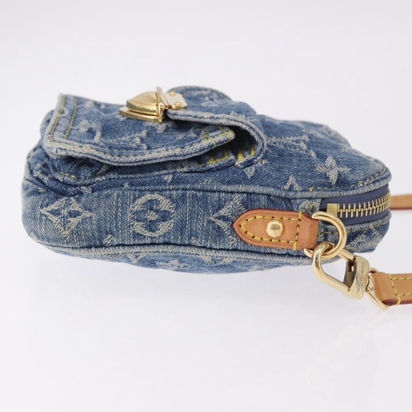 LOUIS VUITTON Monogram Denim Pochette Fairfax Bag Blue M82948 LV Auth 184169SAV