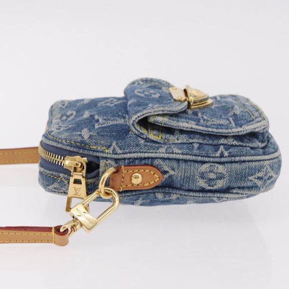 LOUIS VUITTON Monogram Denim Pochette Fairfax Bag Blue M82948 LV Auth 184169SAV