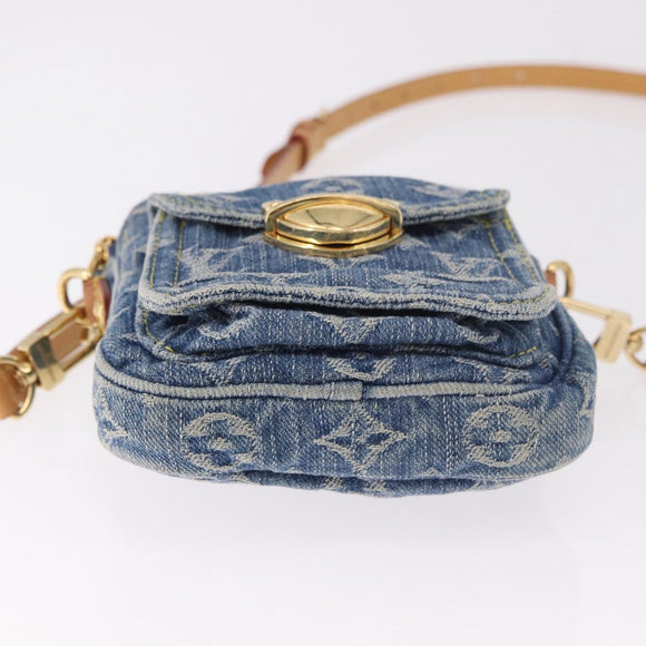 LOUIS VUITTON Monogram Denim Pochette Fairfax Bag Blue M82948 LV Auth 184169SAV