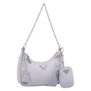 PRADA Shoulder Bag Nylon Purple Silver Auth 184170V-1