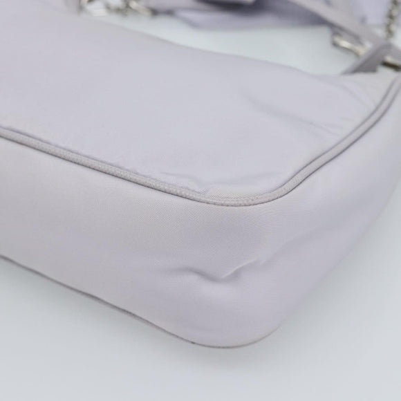 PRADA Shoulder Bag Nylon Purple Silver Auth 184170V