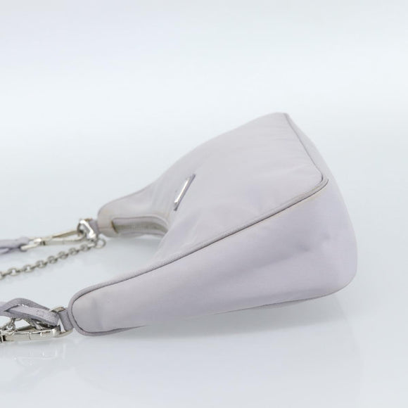 PRADA Shoulder Bag Nylon Purple Silver Auth 184170V