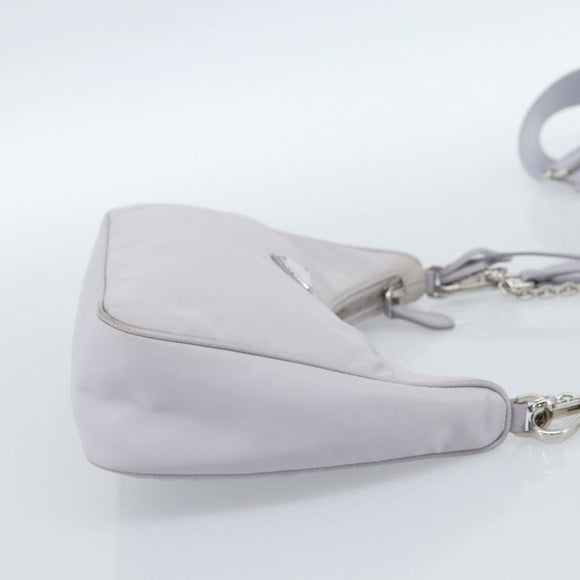PRADA Shoulder Bag Nylon Purple Silver Auth 184170V