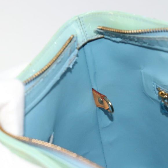 LOUIS VUITTON Monogram Vernis Houston Hand Bag Baby Blue M91005 LV Auth 184172