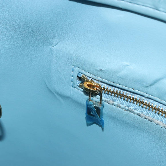 LOUIS VUITTON Monogram Vernis Houston Hand Bag Baby Blue M91005 LV Auth 184172