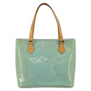 LOUIS VUITTON Monogram Vernis Houston Hand Bag Baby Blue M91005 LV Auth 184172-2
