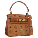 MCM Vicetos Logogram Hand Bag PVC Leather 2way Brown Gold Auth 184176A-1
