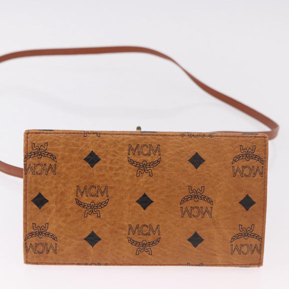 MCM Vicetos Logogram Hand Bag PVC Leather 2way Brown Gold Auth 184176A