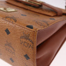 MCM Vicetos Logogram Hand Bag PVC Leather 2way Brown Gold Auth 184176A-17