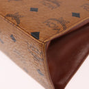 MCM Vicetos Logogram Hand Bag PVC Leather 2way Brown Gold Auth 184176A-19