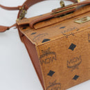 MCM Vicetos Logogram Hand Bag PVC Leather 2way Brown Gold Auth 184176A-19