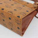 MCM Vicetos Logogram Hand Bag PVC Leather 2way Brown Gold Auth 184176A-10