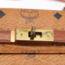 MCM Vicetos Logogram Hand Bag PVC Leather 2way Brown Gold Auth 184176A-20