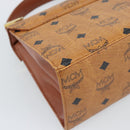 MCM Vicetos Logogram Hand Bag PVC Leather 2way Brown Gold Auth 184176A-20