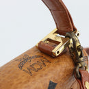 MCM Vicetos Logogram Hand Bag PVC Leather 2way Brown Gold Auth 184176A-21