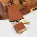 MCM Vicetos Logogram Hand Bag PVC Leather 2way Brown Gold Auth 184176A-9