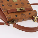 MCM Vicetos Logogram Hand Bag PVC Leather 2way Brown Gold Auth 184176A-6