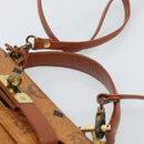 MCM Vicetos Logogram Hand Bag PVC Leather 2way Brown Gold Auth 184176A-14