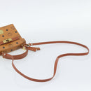 MCM Vicetos Logogram Hand Bag PVC Leather 2way Brown Gold Auth 184176A-8