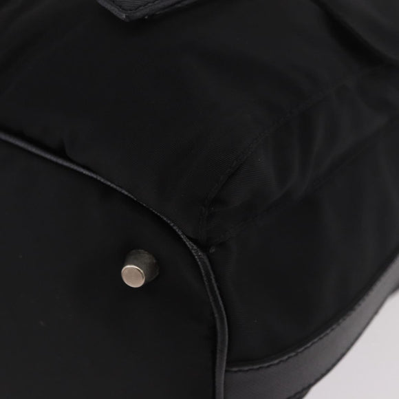 PRADA Shoulder Bag Nylon Black Silver Auth 184177A