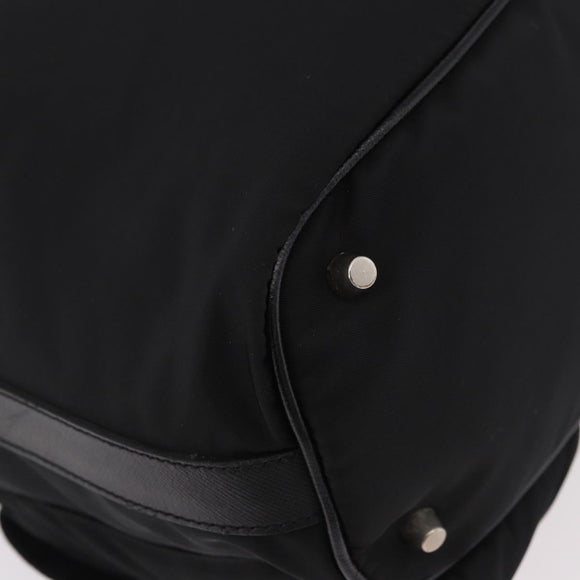 PRADA Shoulder Bag Nylon Black Silver Auth 184177A