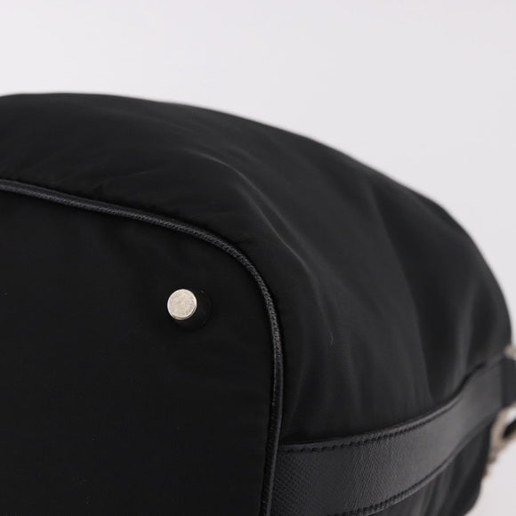 PRADA Shoulder Bag Nylon Black Silver Auth 184177A